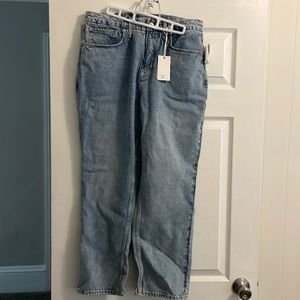 Never Worn Good American Jeans | straight leg, cropped fit, light blue wash